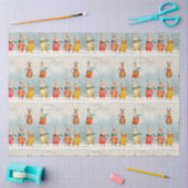 Schattigee hazen die in de sneeuw spelen tissuepapier (Craft)