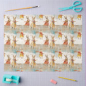 Schattigee hazen die in de sneeuw spelen tissuepapier (Craft)