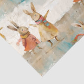 Schattigee hazen die in de sneeuw spelen tissuepapier (Detail)