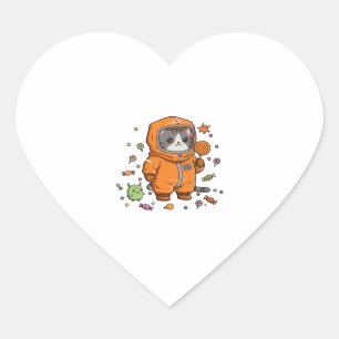 Schattigee Hazmat Cat Halloween Snoep Monster Fun Hart Sticker