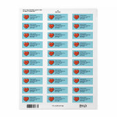 Schattigee Heart Love Retourlabels Etiket (Full Sheet)
