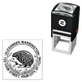 Schattigee Hedgehog #2 Naam Retouradres Zelfinktende Stempel (In situ)