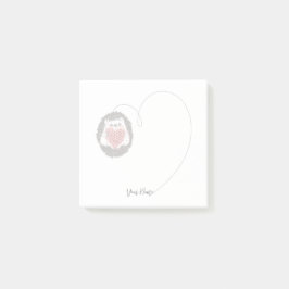 Schattigee Hedgehog Aangepaste Naam Hart Notities Post-it® Notes