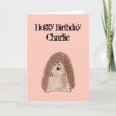 Schattigee Hedgehog Aanpasbare Verjaardag Kaart (Voorkant)