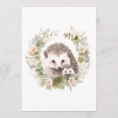 Schattigee Hedgehog Animal Match Baby shower activ Kaart (Achterkant)