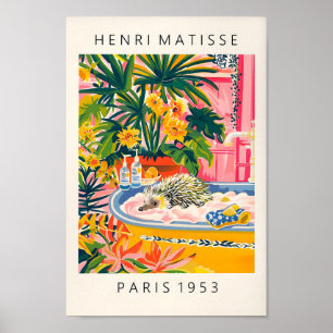 Schattigee Hedgehog Art Print, Maximalist Decor, M Poster