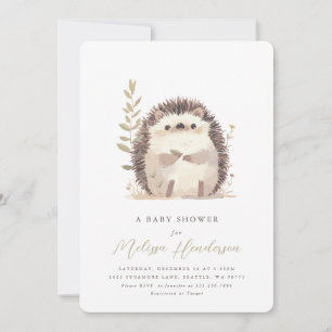 Schattigee Hedgehog Baby shower Invitation Kaart