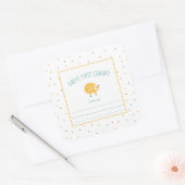 Schattigee Hedgehog Baby's Eerste Bibliotheek Book Vierkante Sticker (Envelop)
