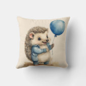 Schattigee Hedgehog Blue Balloon Boys Kussen (Achterkant)