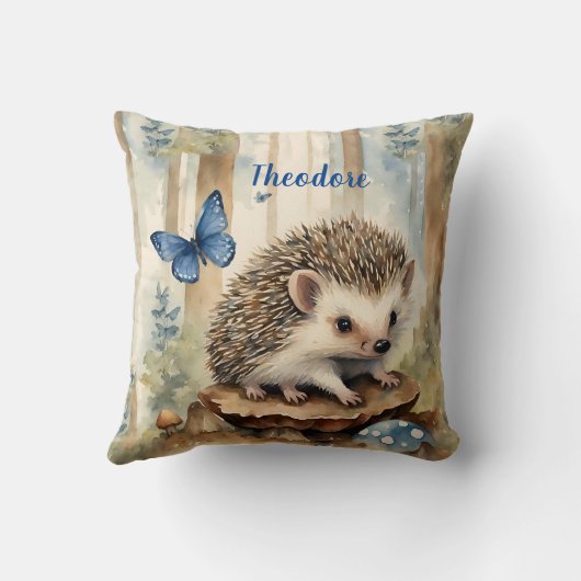 Schattigee Hedgehog Boys gepersonaliseerd Kussen (Achterkant)