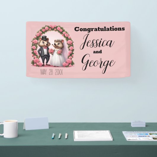 Schattigee Hedgehog bruid en bruidegom bruiloft ba Spandoek (Beurs)