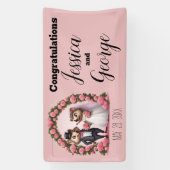 Schattigee Hedgehog bruid en bruidegom bruiloft ba Spandoek (Verticaal)