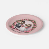 Schattigee Hedgehog bruid en bruidegom bruiloft pa Papieren Bordje (Gekanteld)