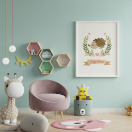 Schattigee Hedgehog Childs Kwekerij Wall Art Decor Poster