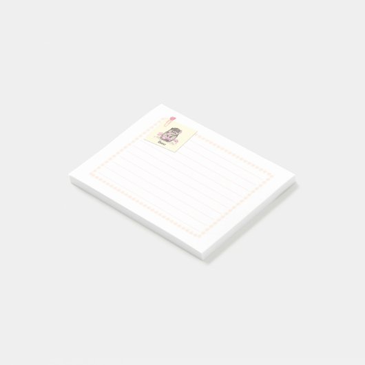 Schattigee Hedgehog Custom Name Hearts Post-it® Notes (Schuin)