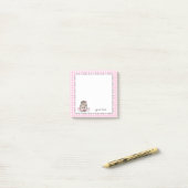 Schattigee Hedgehog Custom Text Pink Notes (Op bureau)