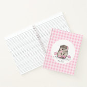 Schattigee Hedgehog Flowers Roze Patroon Notitieboek (Binnen)