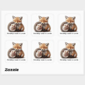 Schattigee Hedgehog & Fox Kit Knuffelen Beste vrie Vierkante Sticker (Vel)