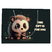 Schattigee Hedgehog Gift Bag - Schattige Kawaii Ar Groot Cadeauzakje (Achterkant)