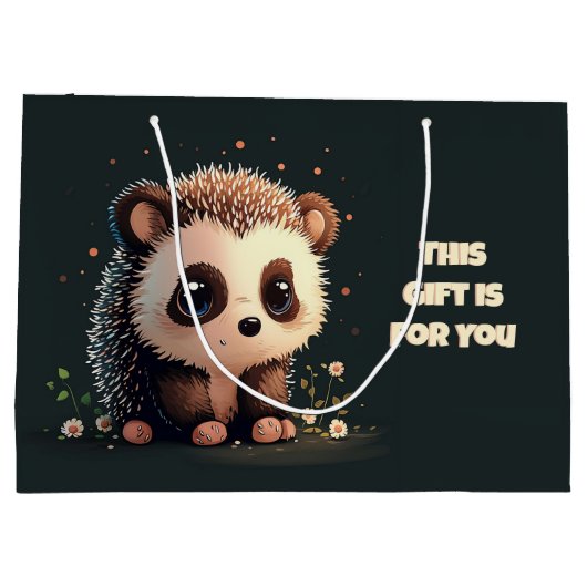 Schattigee Hedgehog Gift Bag - Schattige Kawaii Ar Groot Cadeauzakje (Achterkant)