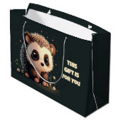 Schattigee Hedgehog Gift Bag - Schattige Kawaii Ar Groot Cadeauzakje (Achterkant Gekanteld)