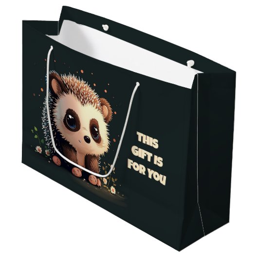 Schattigee Hedgehog Gift Bag - Schattige Kawaii Ar Groot Cadeauzakje (Voorkant Gekanteld)