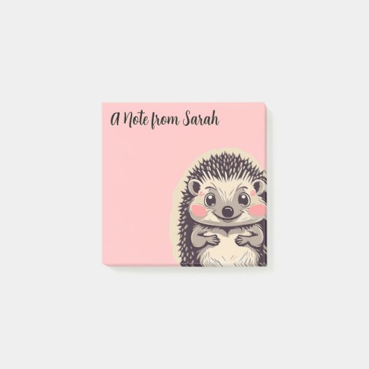 Schattigee Hedgehog Hedgie aangepaste tekst Post-it® Notes (Voorkant)