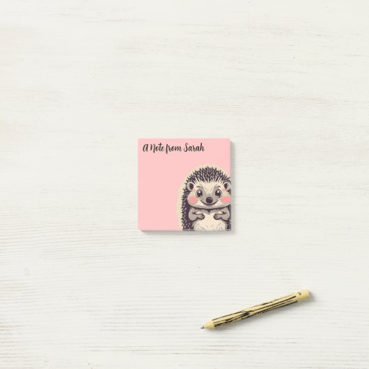 Schattigee Hedgehog Hedgie aangepaste tekst Post-it® Notes (Op bureau)