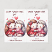 Schattigee Hedgehog Kind Valentijn Classroom Kaart (Voorkant)