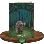 Schattigee Hedgehog Night Forest Light Ik mis je Kaart