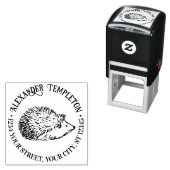 Schattigee Hedgehog Ronde Naam Retouradres Zelfinktende Stempel (In situ)