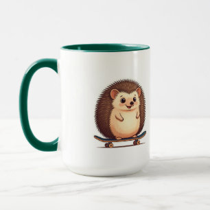 Schattigee Hedgehog Skating Mok – Fun Animal Coffe