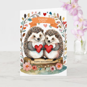 Schattigee Hedgehogs Hedgehugs gepersonaliseerd Ju Kaart