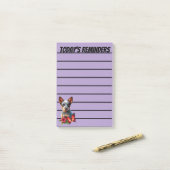 Schattigee Heeler Puppy Met Vlinder En Bloem Post-it® Notes (Op bureau)