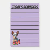 Schattigee Heeler Puppy Met Vlinder En Bloem Post-it® Notes (Voorkant)