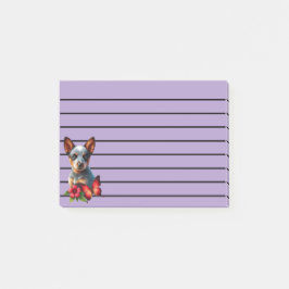 Schattigee Heeler Puppy Met Vlinder En Bloem Post-it® Notes