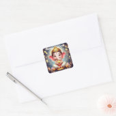 Schattigee heer Ganesh Happy Diwali Vierkante Sticker (Envelop)