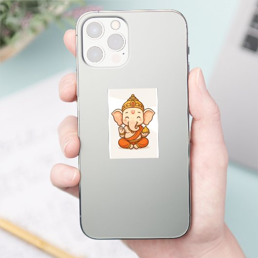 Schattigee heer Ganesha sticker (Telefoon)