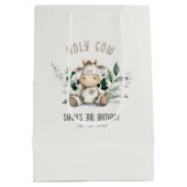 Schattigee Heilige Koe Bladgroen Pastel Neutral Ki Medium Cadeauzakje (Achterkant)