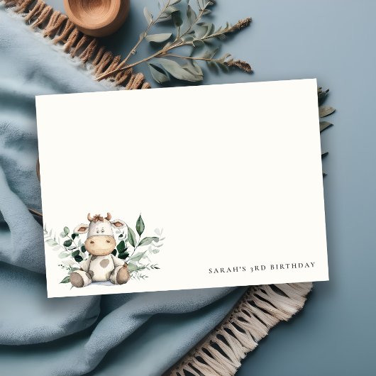 Schattigee Heilige Koe Bladgroen Pastel Neutral Ki Notitiekaartje