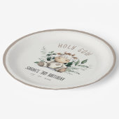 Schattigee Heilige Koe Bladgroen Pastel Neutral Ki Papieren Bordje (Gekanteld)