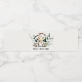 Schattigee Heilige Koe Bladgroen Pastel Neutral Ki Waterfles Etiket (Enkel label)