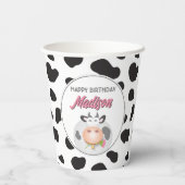 Schattigee Heilige Koe Boerderij Thema Koe Print H Papieren Bekers (Achterkant)