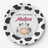 Schattigee Heilige Koe Boerderij Thema Koe Print H Papieren Bordje (Voorkant)