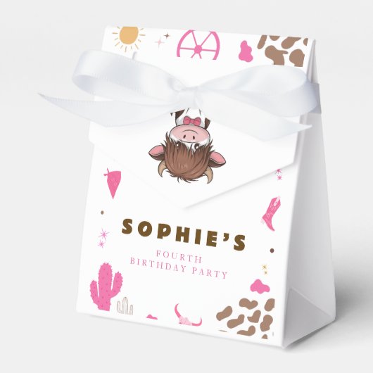 Schattigee Heilige koe hoogland koe Bedankdoosjes (Voorkant Zijde)