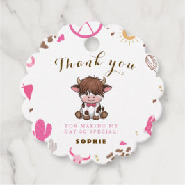 Schattigee Heilige koe hoogland koe Bedankjes Labels