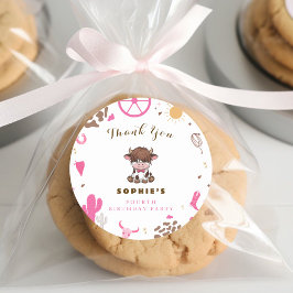 Schattigee Heilige koe hoogland koe Ronde Sticker