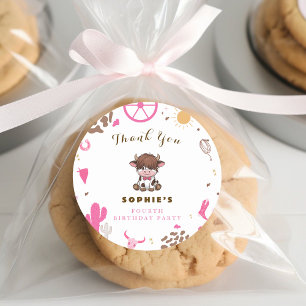 Schattigee Heilige koe hoogland koe Ronde Sticker