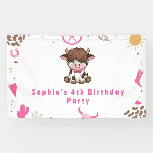 Schattigee Heilige koe hoogland koe Spandoek (Horizontaal)