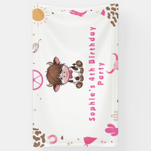 Schattigee Heilige koe hoogland koe Spandoek (Verticaal)